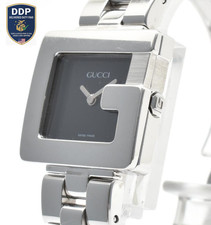 [Excellent+5] GUCCI 3600L G-Watch Black Dial Silver Stainless Ladies Watch 15.5c picture