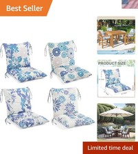 Charming 4-Piece Set of Outdoor Chair Cushions - 21.7 x 43.3 in Floral Design picture