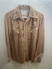 Vintage 1950s California Ranchwear Women’s Western Shirt Tag Size 16 Fits Medium picture