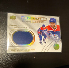 Upper Deck 2025-26 Extended Series Isaac Howard Oilers Debut Game Jersey DGJ-IH picture