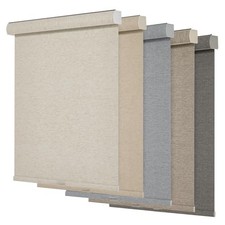 PERSILUX BLACKOUT ROLLER SHADES FOR WINDOWS,CORDLESS,LINEN FABRIC,ROLLER - CREAM picture