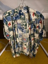 vintage printed short sleeve button up nautical shirt picture