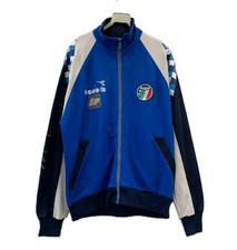 Vtg Diadora Italy National Team Track Jacket L Blue Full Zip FIGC Soccer Men#194 picture