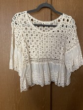 POL Women’s Ivory Crochet Lace Bodice Top NWOT Size OS. picture