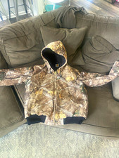 Carhartt Men’s L Regular Camouflage Hooded Full Zip Cotton Blend Parka picture