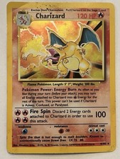 1999 Pokemon Base Set Unlimited Charizard Holo #4/102 DAMAGED picture