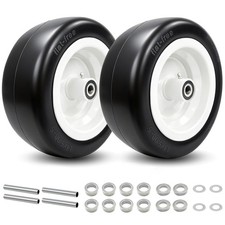 2Pcs 13x5.00-6 Flat Free Tire and Wheel for Lawn Mowers & Zero Turn Mowers picture