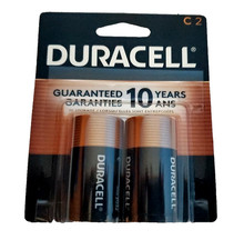 Duracell Copper Top C  Coppertop 10 YEAR Alkaline Batteries 1.5 Volt 2 Pack picture