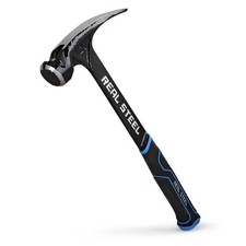 Real Steel 21oz One Piece Forged Milled Face Framing Hammer Rip Claw 0517 Black picture
