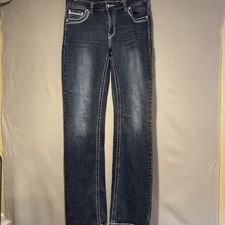 Shyanne Arabian Jeans Size 10 Bling Rhinestone Embroidered Western Y2K Boho Dark picture