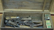 Large Lot of Cobbler Leatherworking Heel Shave Tools Many Snell & Atherton w Box picture