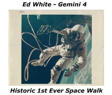 Gemini 4 Vintage NASA Red Number Color Photo - Ed White HISTORIC 1st Ever EVA picture