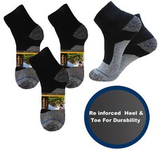 4-8-12 ANKLE socks REINFORCED Black COTTON WORK SOCKS FULL CUSHION SIZE 10-13 picture