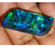 Natural Ammolite Fancy Cut Opal-Like Organic Loose Doublet Gemstone 31.35 Ct A+ picture