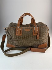 Coach F77085 Vintage LARGE Beige Signature C Canvas & Leather Trim Travel Bag picture