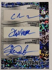 2025 LEAF SP TRIPLE AUTO 1/1 ERIC DICKERSON TERRELL DAVIS CHRIS JOHNSON MINT 💰 picture