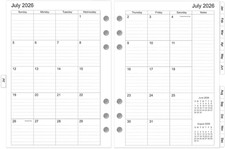 2026-2027 Monthly Planner Refills, Two Pages per Month,Jul 2026 to Jun 2027, A5 picture