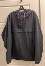 Patagonia Men’s Hooded Isthmus Anorak Jacket L Hooded Pitch Blue Pink picture