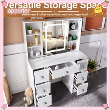 LED Vanity Set & Led Strips Lights Makeup Desk Mirror Dressing Table Dresser NEW picture
