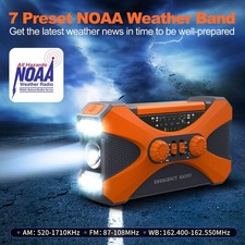 UMUTOO EM01 NOAA Emergency Radio AM/FM/WB Hand Crank Solar Powered 10000mAh picture