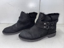UGG AUSTRALIA ALISO 1014623 BLACK LEATHER Women’s ANKLE BOOTS -US9 UK7.5 EU40 picture