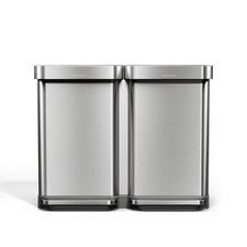 simplehuman 90L Rectangular Step Recycler, Brushed Stainless Steel New picture