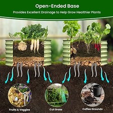 SAGE GREEN - OLLE TWIN ROUND METAL RAISED GARDEN BEDS OUTDOOR FOR VEGETABLES, picture