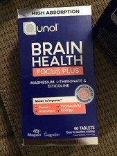 Qunol Brain Health Focus Plus Magnesium L-Threonate Citicoline 60 Tablet 02/2027 picture