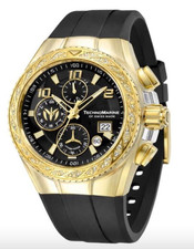 TechnoMarine TM-125011 Special Edition Cruise Glitz Gold Black Dial/Strap 44.5mm picture