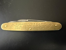 Antique 1882-1932 Anniversary brass pocket knife from Denver, CO picture