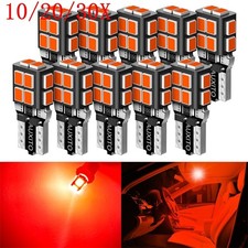 10/20/30X T10 168 Wedge Red LED Interior Lights Dome License Plate Lamp Bulbs picture