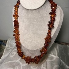 Vintage Genuine Amber Nugget Necklace 58g 20