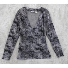 Chicos Blouse 2 US Large Travelers Slinky Knit Surplus Stretch Casual Abstract picture