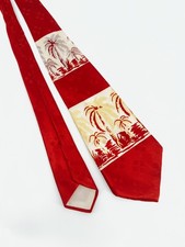 vintage 1940s 1950s rayon swing tie necktie PALM TREE picture