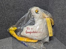 Vtg Adorable Toy Corp Plush - STORK - Autographable - NEW WITH TAG RARE FIND picture