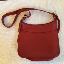 Vintage Red Coach Shoulder Handbag Purse Shoulder Ergo Bag 9058 picture