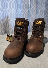 CAT Caterpillar Second Shift Waterproof Steel Toe work boots, men's size 13 M in picture