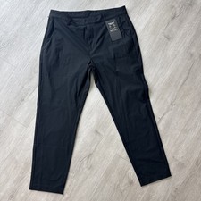 Fabletics The Don Trouser Pants Mens 35x30 Black Stretch Flat Front Classic Fit picture