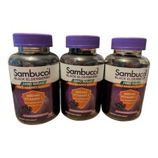 Sambucol Black Elderberry Zero Sugar Gummies Black Elderberry Lot Of 3 Exp 2027 picture