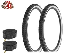 2 ALTA 29 x 2.125 CRUISER WhiteWall Tires–HeavyDuty DIAMOND w/48mm SCHRADER Tube picture