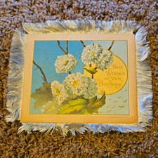 Antique 1886 L. Prang & Co. Birthday Card Silk Fringe Victorian Chromolithograph picture