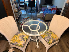 Lloyd Flanders 3-PIECE Bistro Wicker Set: Round Glass-Top Table, 2 Chairs picture