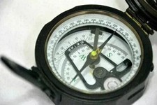 100% Working Brass Brunton Pocket Vintage Compass With Leather Case. picture