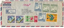 Qatar Rare Bank Seal Registered Cover New Currency Overprints Space ITU Olympic picture