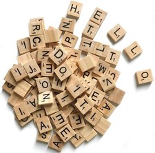 100 or 200 or 500 Pcs Wood Scrabble Tiles Letters 5 Complete Sets Of picture