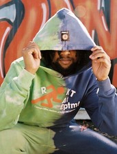 Rokit Clash Hoodie Blue Tie Dye Mens Size L Sweatshirt 100% Cotton NEW picture