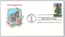 Lansing, MI, Michigan State Capitol, 1837-1987 Statehood stamp 1987 22c picture