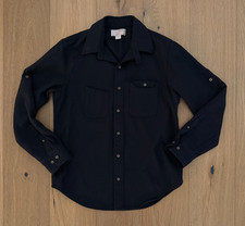 C.C. Filson Garment Mens Vtg Large Black Button Shirt 100% Virgin Wool Sz Large picture