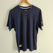 Tracksmith Session Tee Shirt Navy Logo Mens M Short Sleeve Crew Neck Performance picture