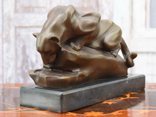 Bronze COUGAR Statue Sculpture Jaguar Leopard Marble Tiger Animal Cheetah Decor picture